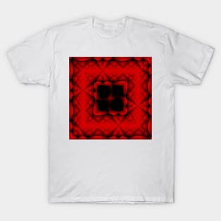 bright red square format design on a black background T-Shirt